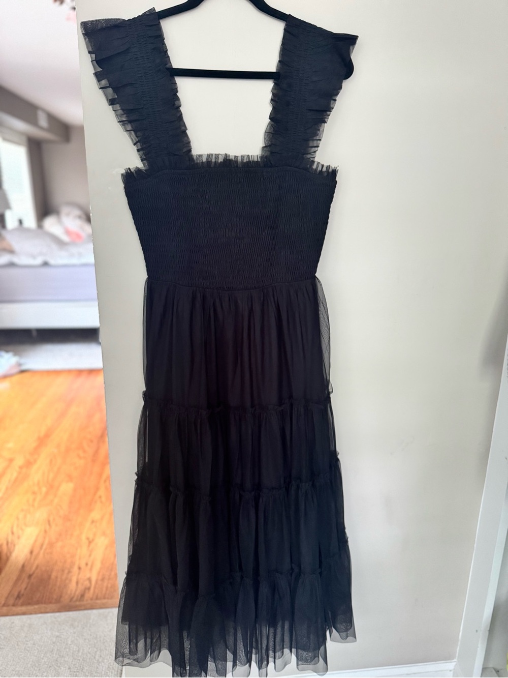 Baltic Born Black Tulle Midi Dress